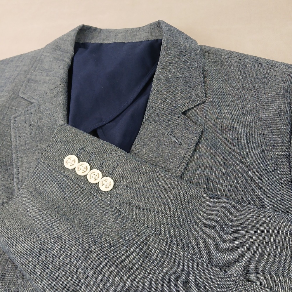 Tasso Elba XL 46L Mens Blazer Sport Coat Chambray Unstructured Blue 23x32